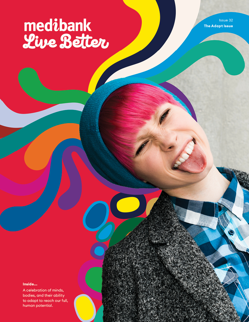 Woman sticks out tongue and smiles on cover of Live Better magazine