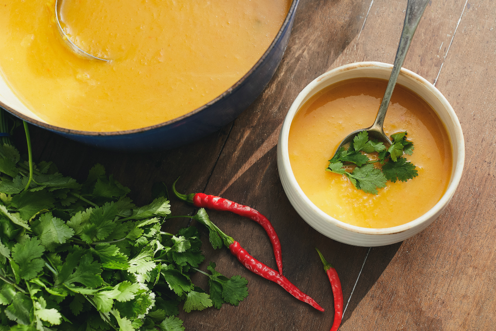 Healthy ideas for lunch: spicy pumpkin soup