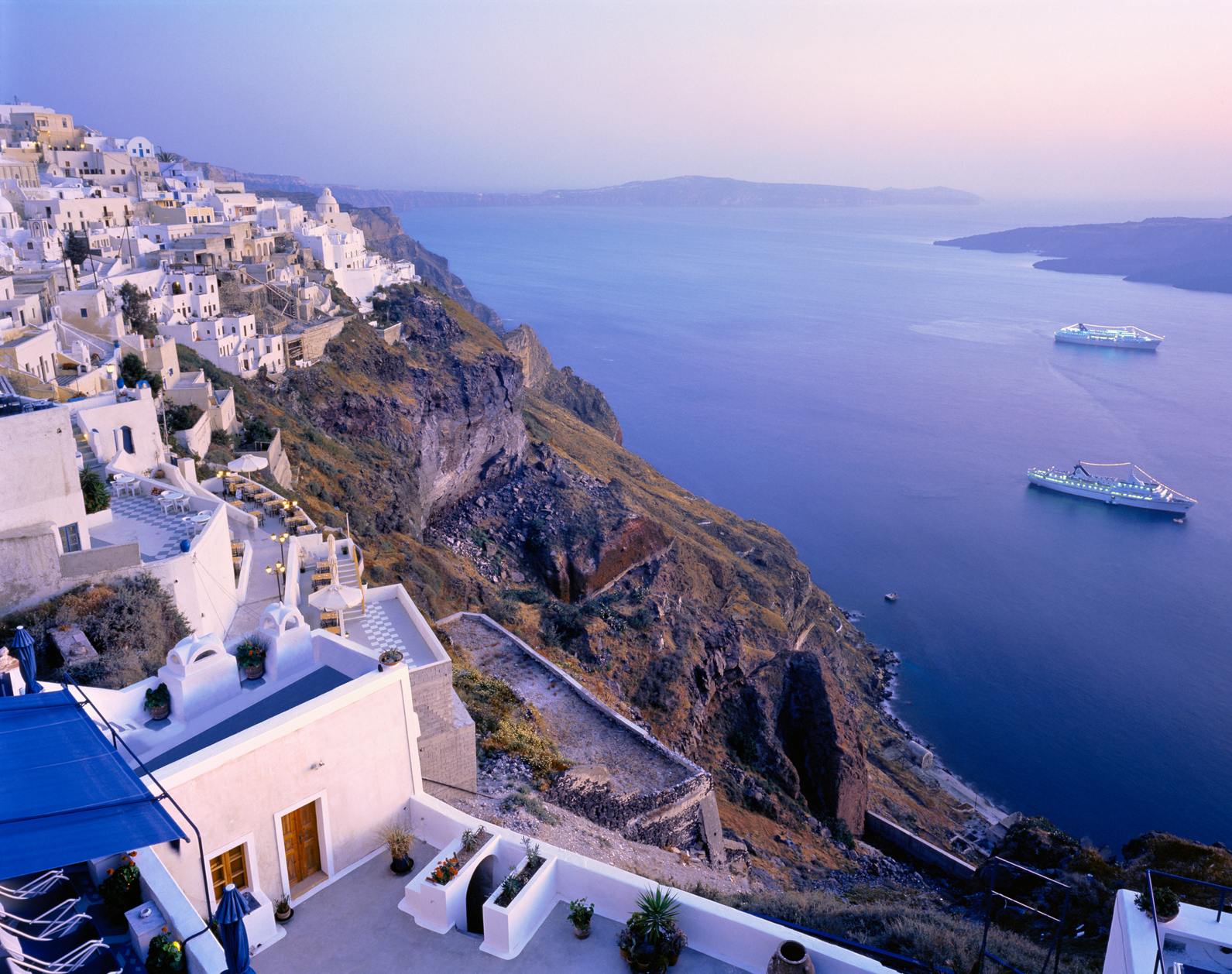 Santorini is an island in the Mediterranean Cyclades. Greece.