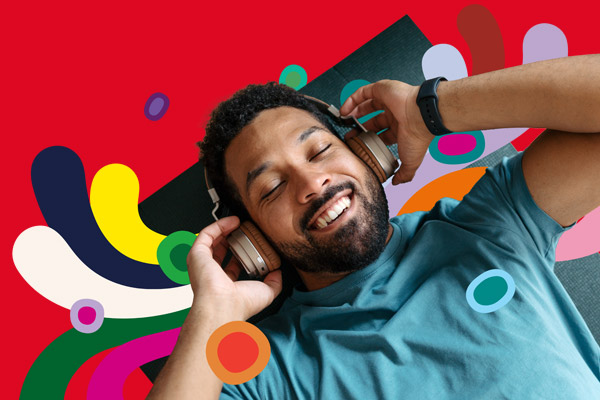 Man smiling on phone