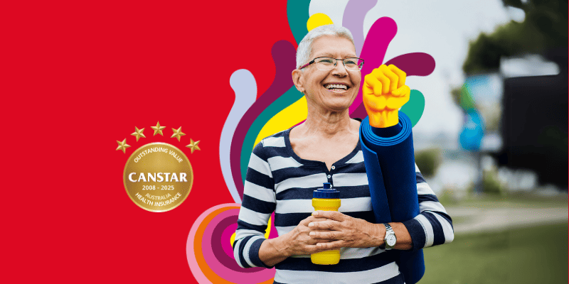 Senior woman smiling outside