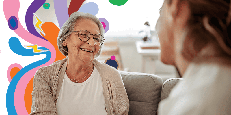 Elderly woman smiling