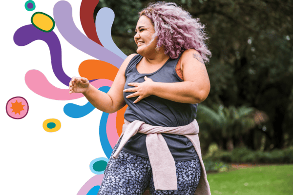 Woman dancing outside