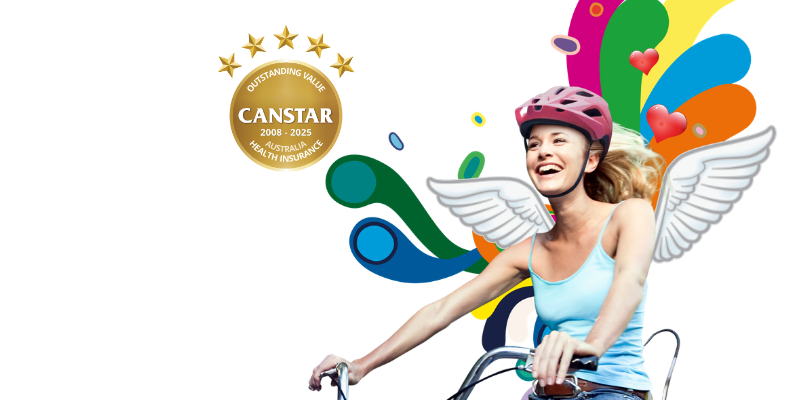 Happy girl riding bike