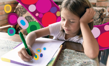 Young girl doing homework