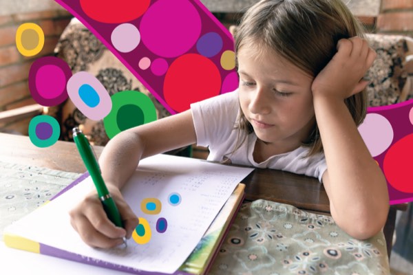 Young girl doing homework
