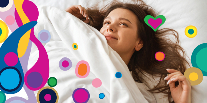 Woman lying in bed