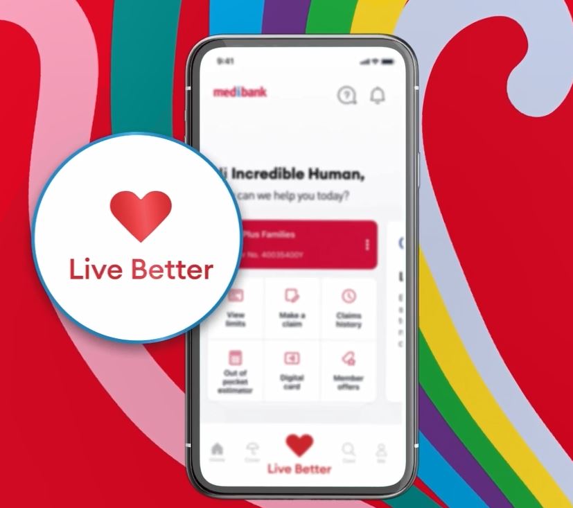 My Medibank app screen highlighting Live Better rewards