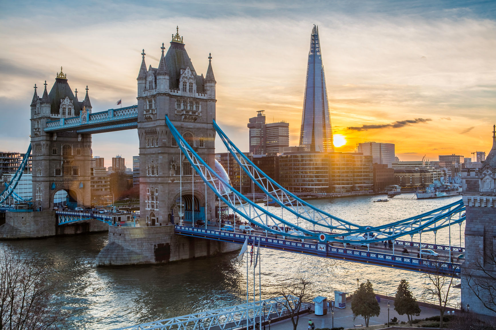 Tower Bridge and the Shard in London; UK. The Shard at 310m or over 1000 feet tall; is the tallest building in Europe