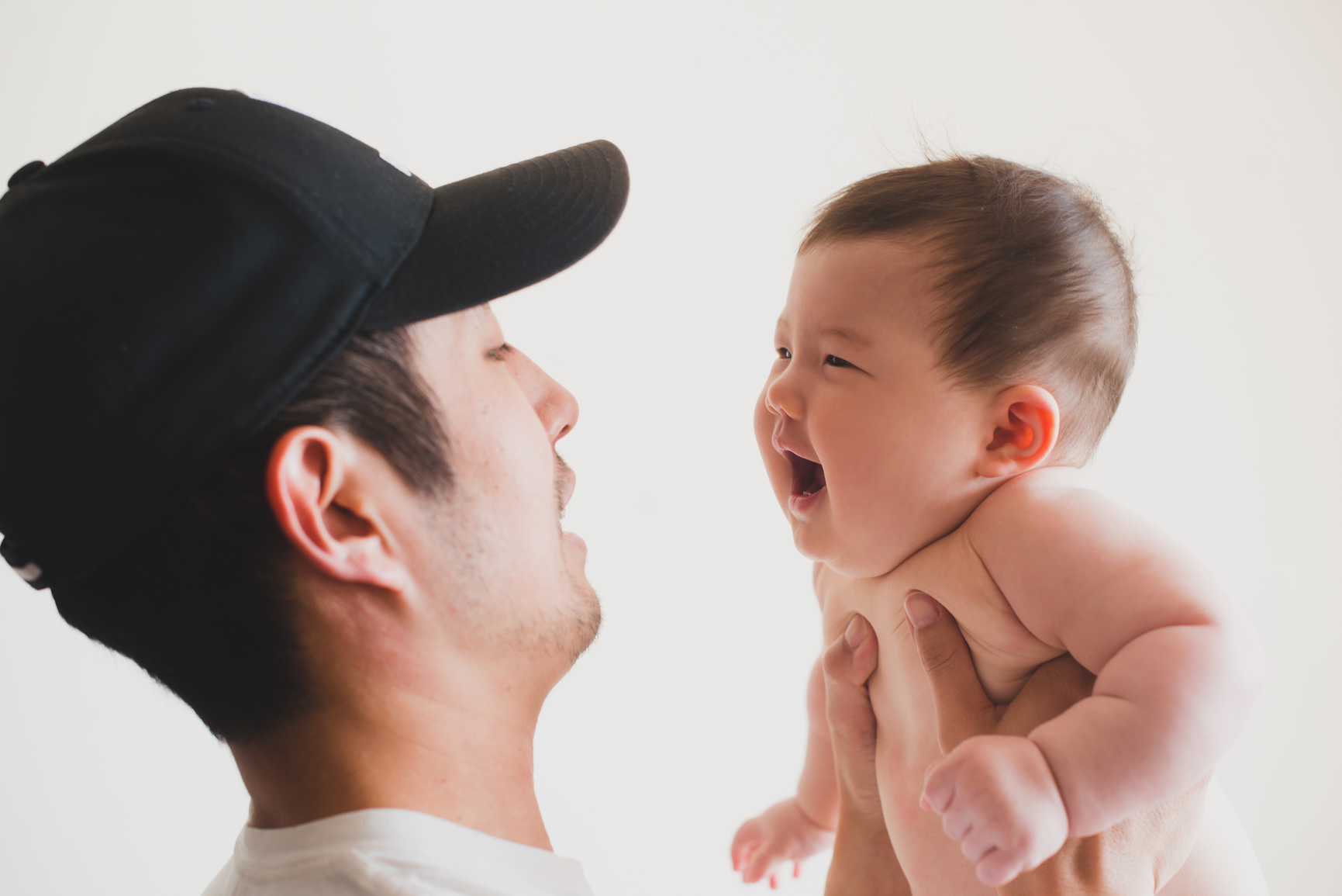 Dad holding baby