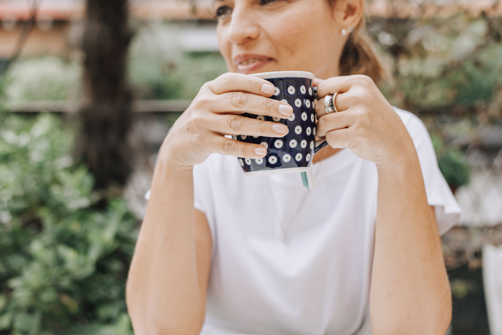 Woman enjoying her tea