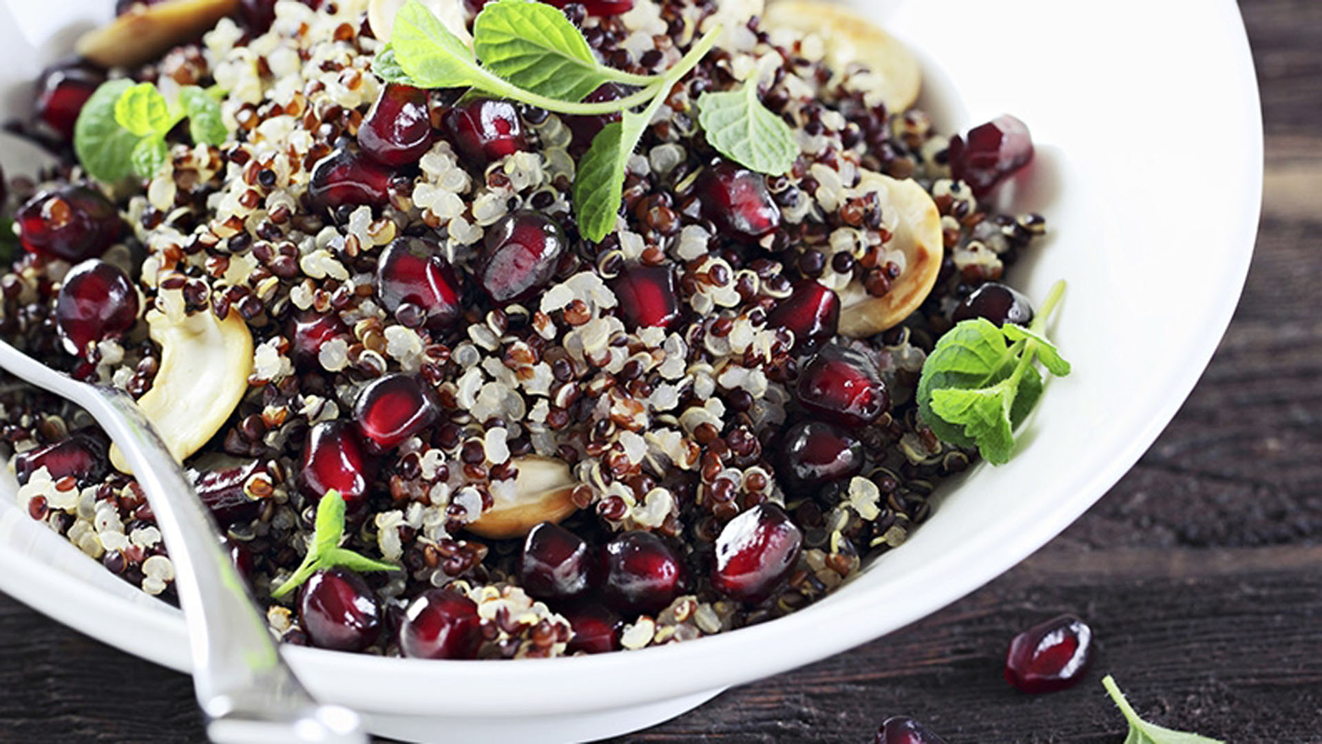 Type 2 diabetes myths debunked: quinoa and pomegranate salad.