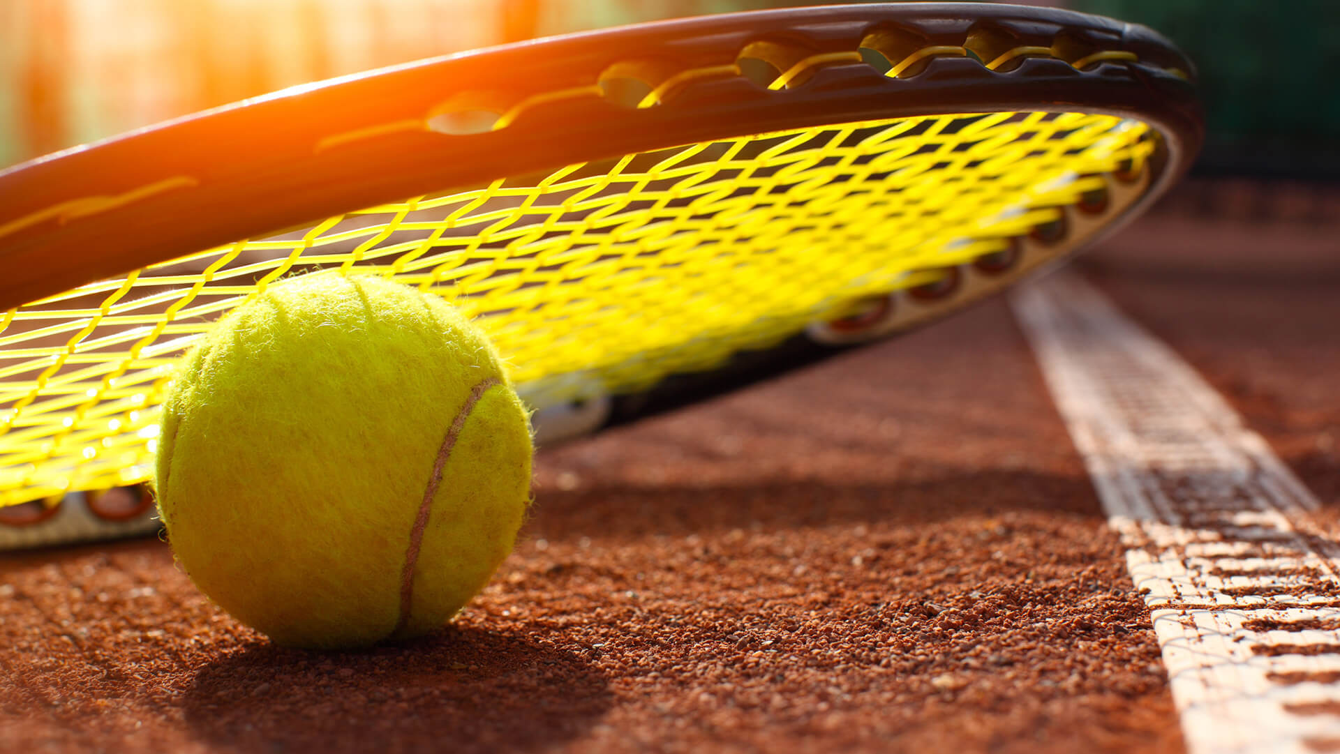 tennis ball on a tennis court