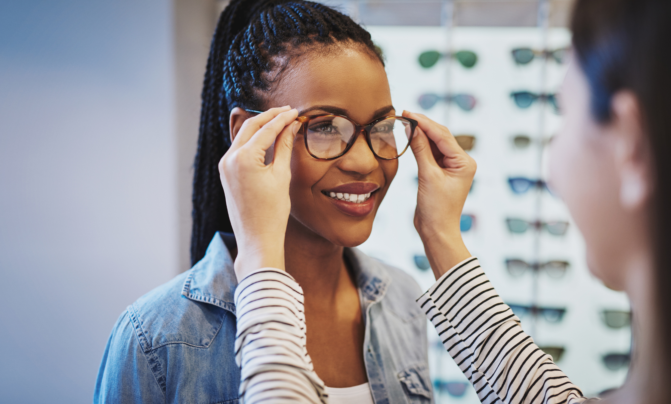 Woman wearing glasses