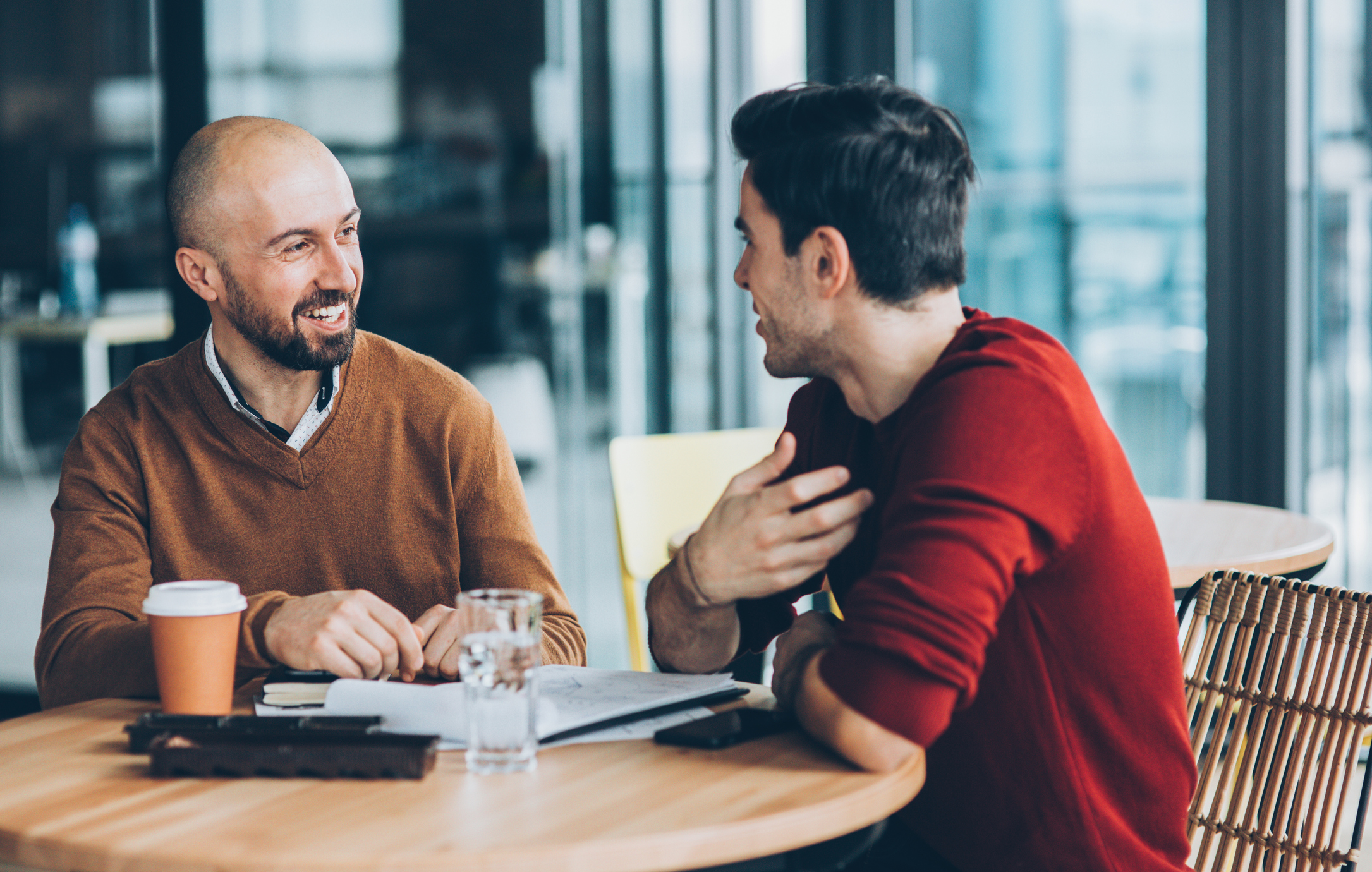 Business persons in informal discussion