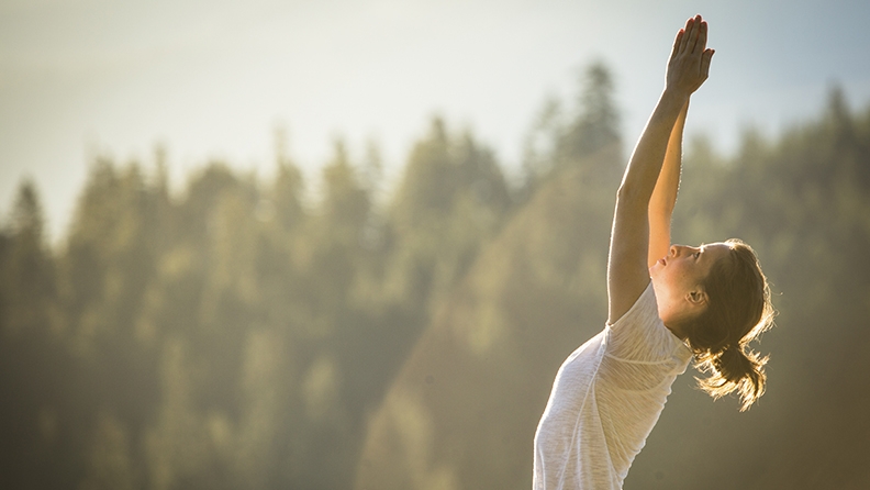 Managing stress through 'eyes closed silence'.