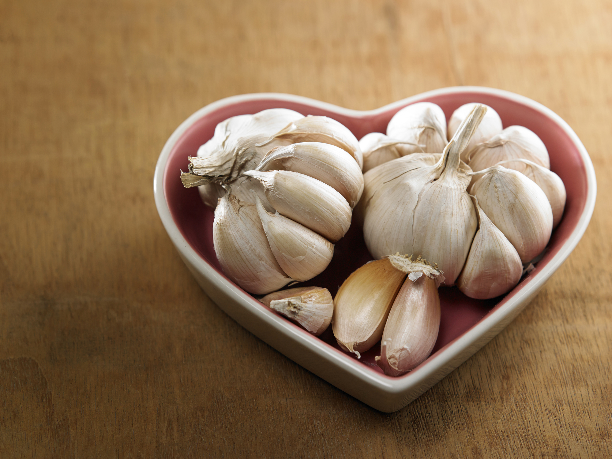 Garlic in a heart shaped bowl