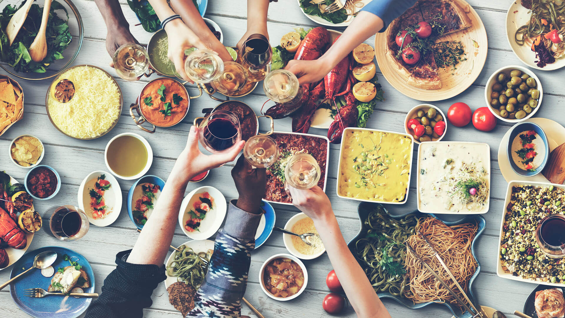 Friends Happiness Enjoying Dinning Eating Concept