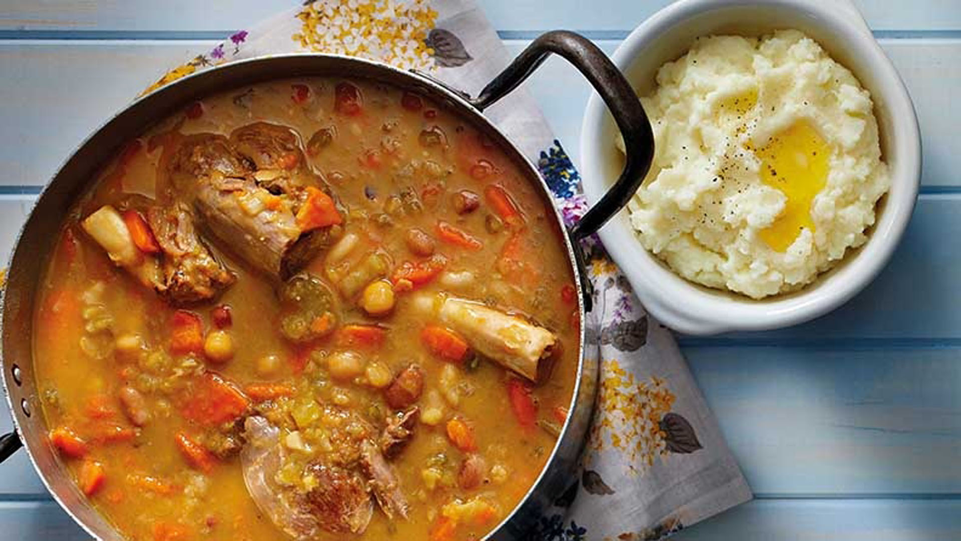 Lamb shank and vegetable soup