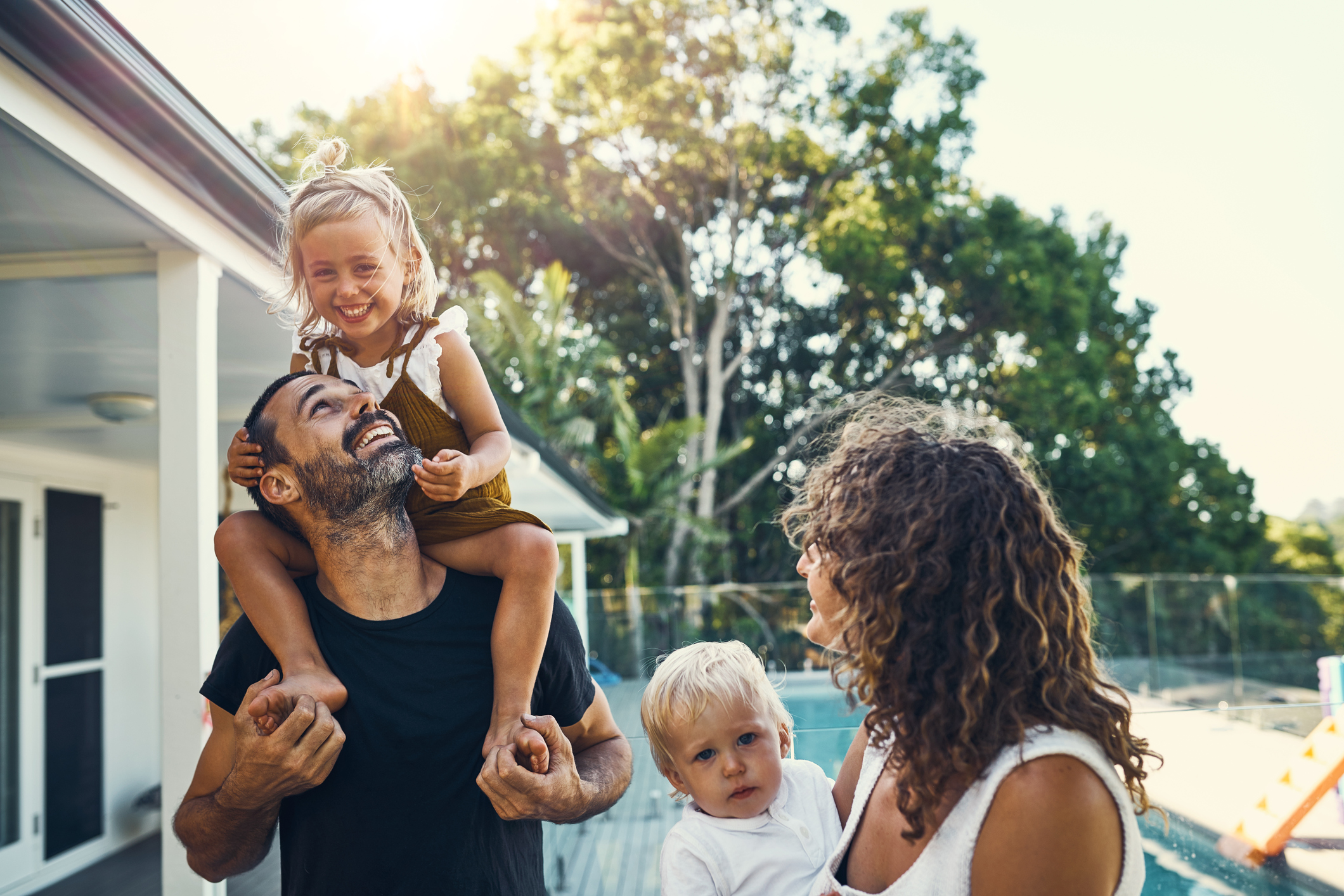 Shot of a happy young family spending the weekend together at home