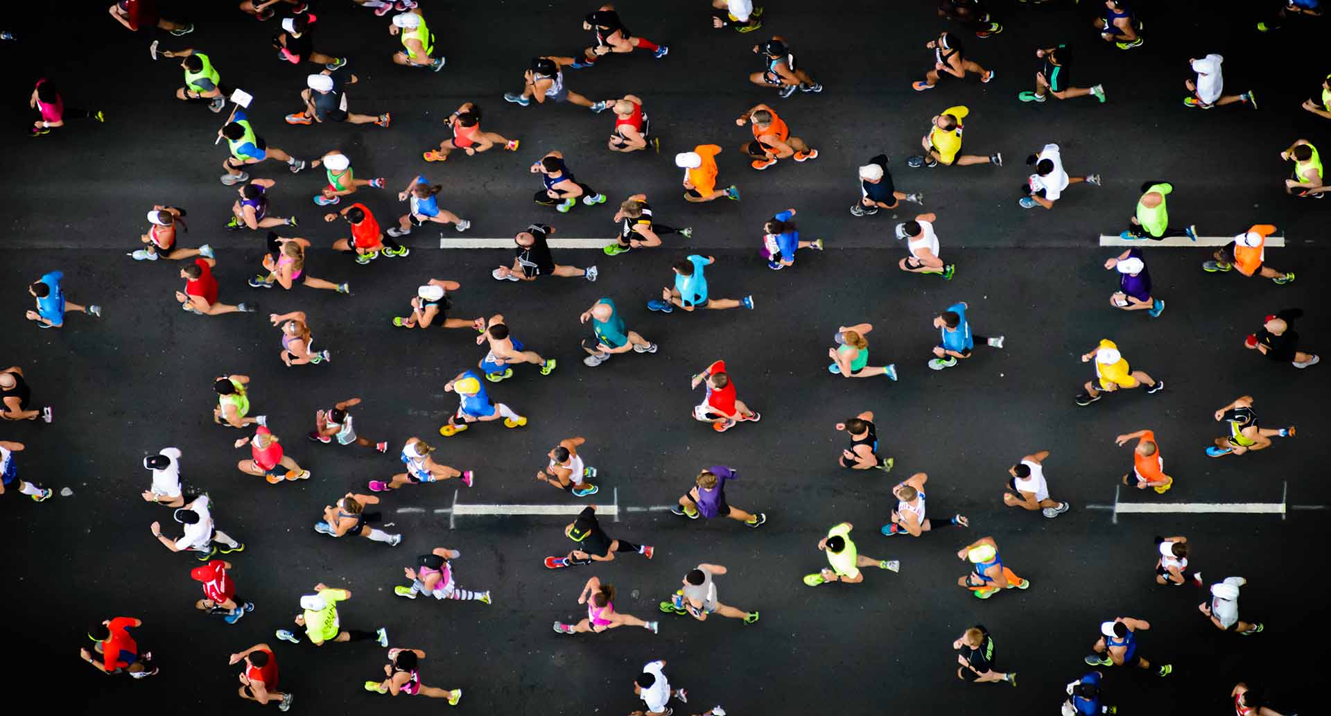 overhead shot of marathon