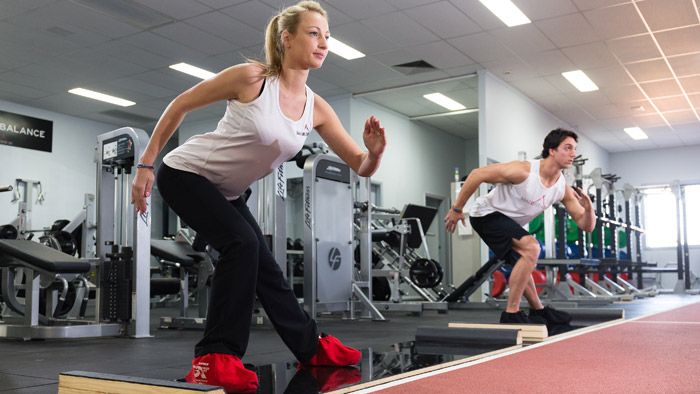 Slide boarding engages the hip, gluteal and leg muscles.