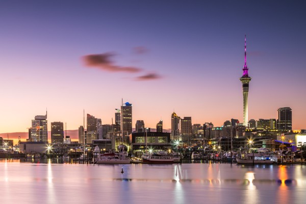 Auckland skyline in New Zealand