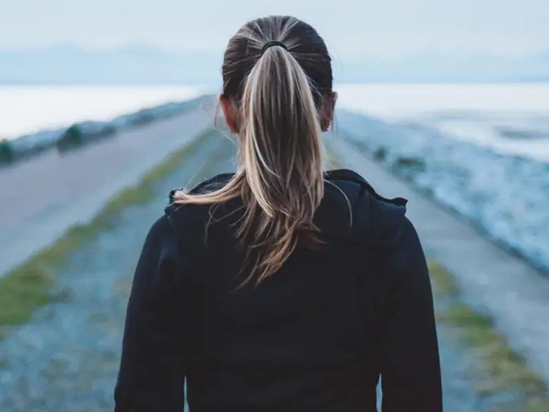 Woman on an early morning walk