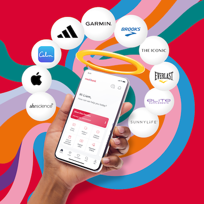My Medibank app screen surrounded by Live Better rewards partners
