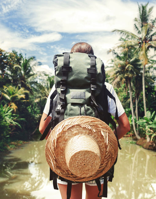 Traveller with backpack