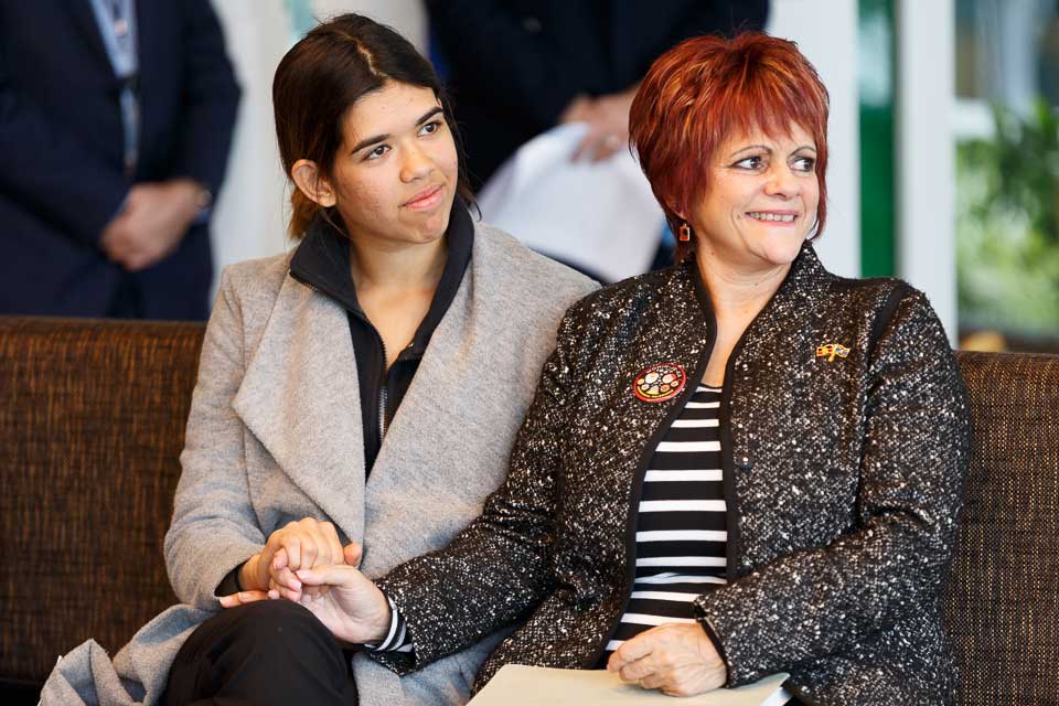 Intern Jazleen De Busch with Wurundjeri Traditional Owner Aunty Georgina Nicholson