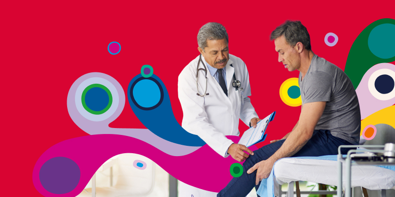 doctor checking joint