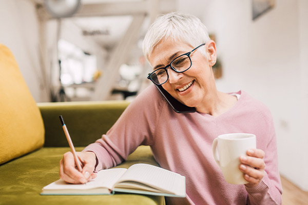 A woman researching hospital cover