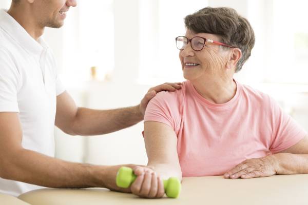 A woman doing gentle exercise