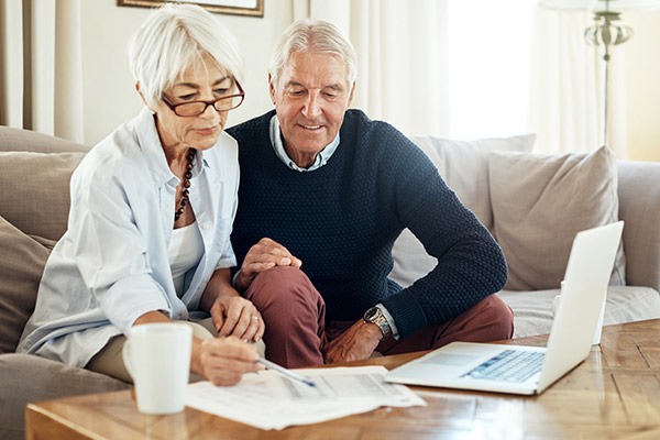 Couple discussing cost options