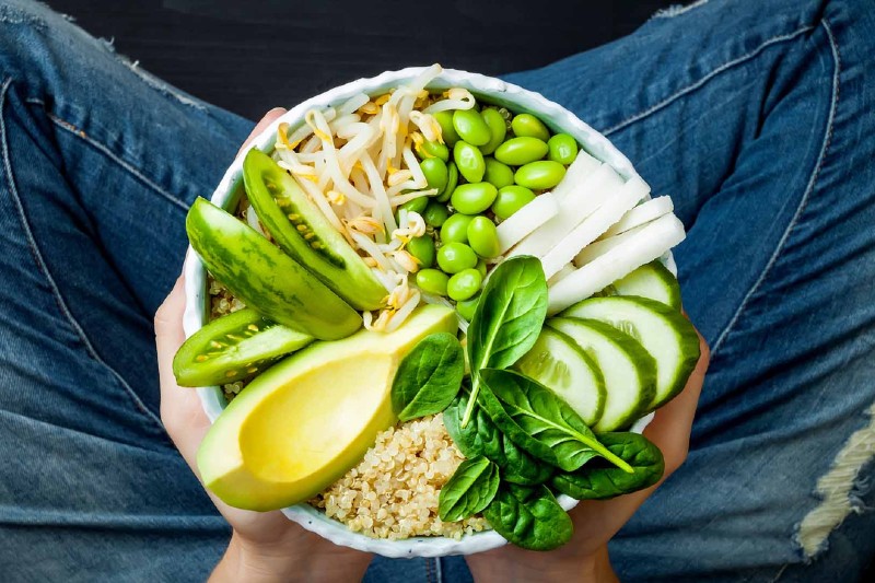 bowl of healthy food closeup