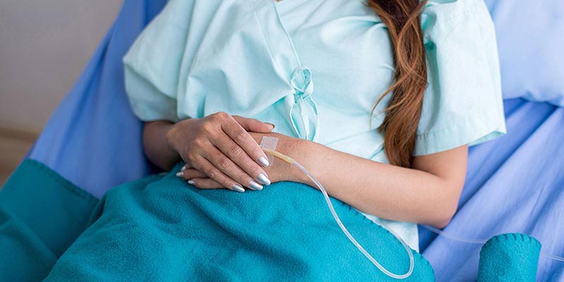 A woman at hospital