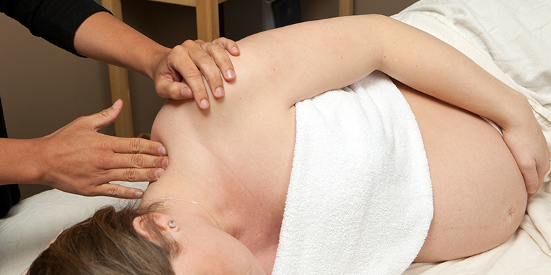 A woman getting a massage