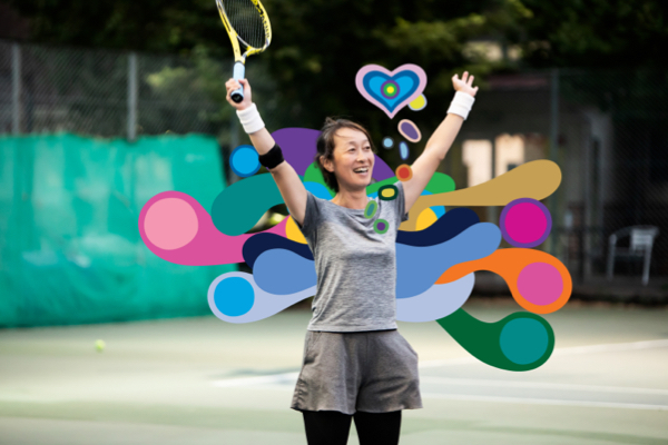 Woman playing tennis