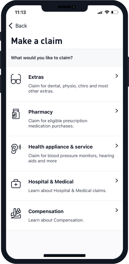 Making a claim in My Medibank