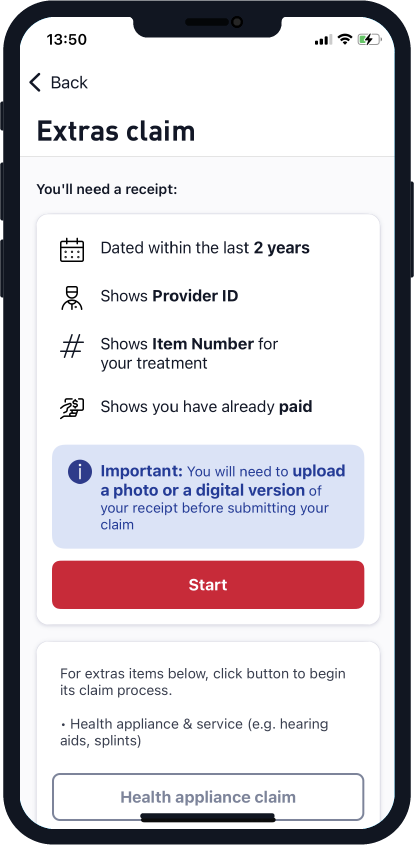 Making an Extras claim in My Medibank
