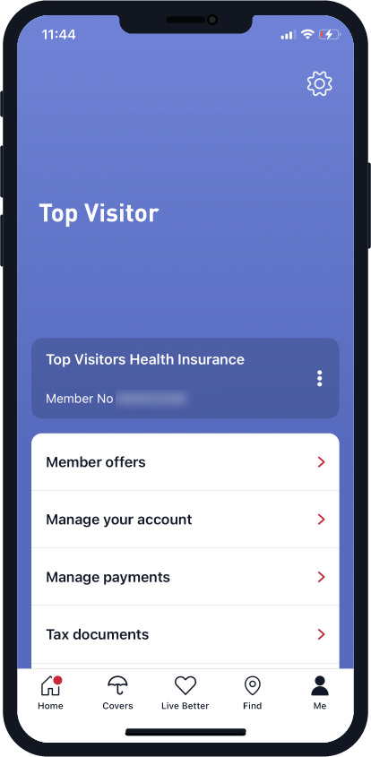 Tap Manage payments in My Medibank