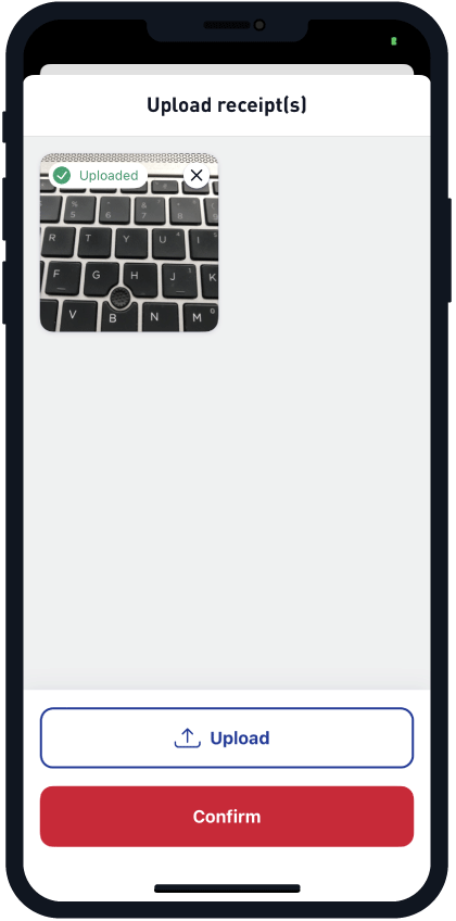 Uploading a receipt in My Medibank