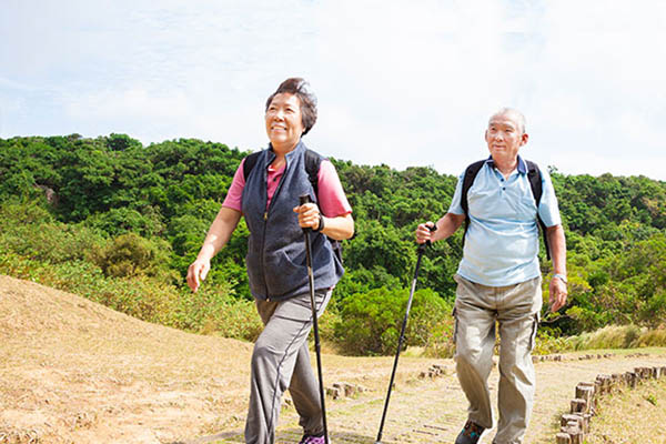 Two people going for a hike