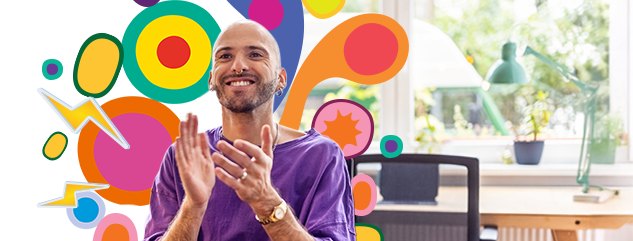 Man clapping and smiling
