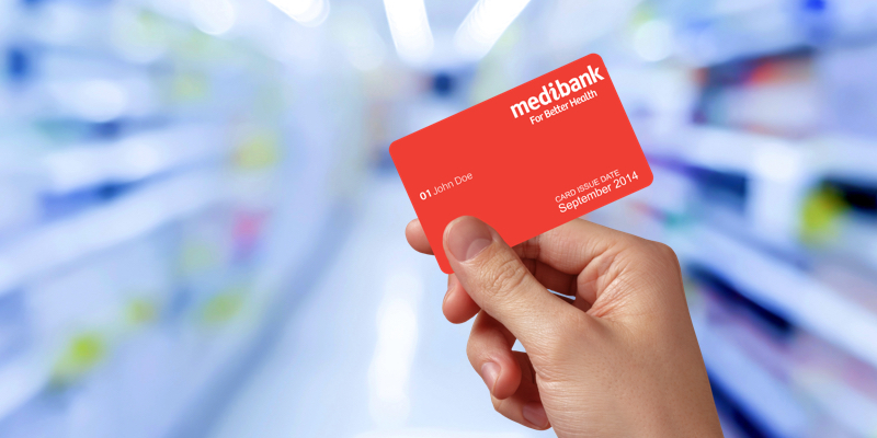 Medibank membership card at Amcal pharmacy