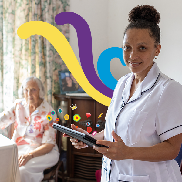 Nurse caring for patient in hospital.