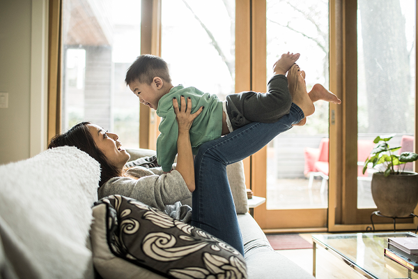 mum playing with son 
