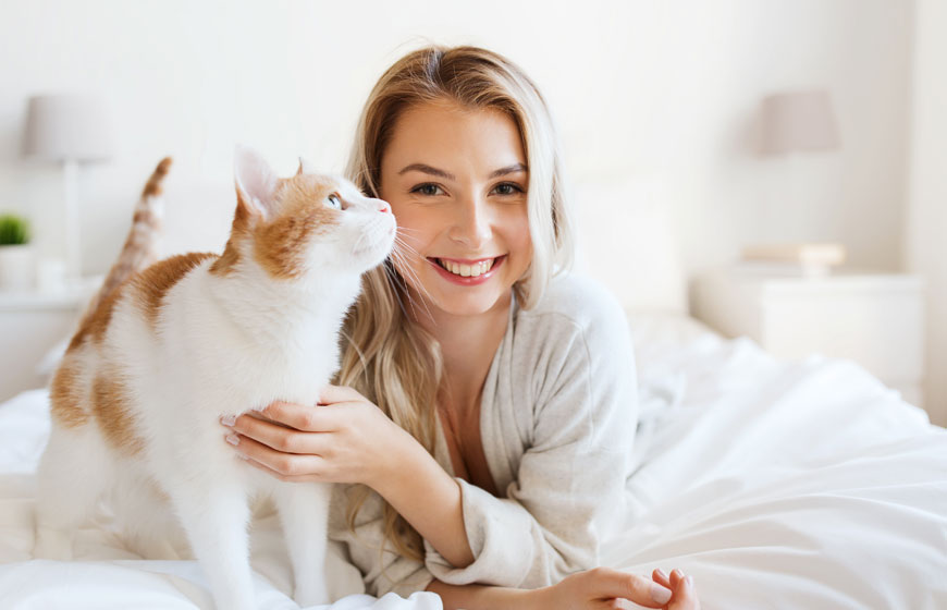 Female and her cat
