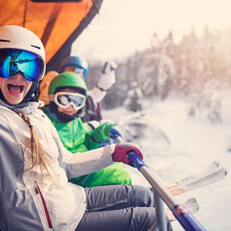 Family on ski trip